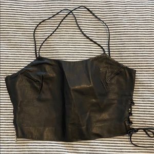 Versace versus soft leather sexy top